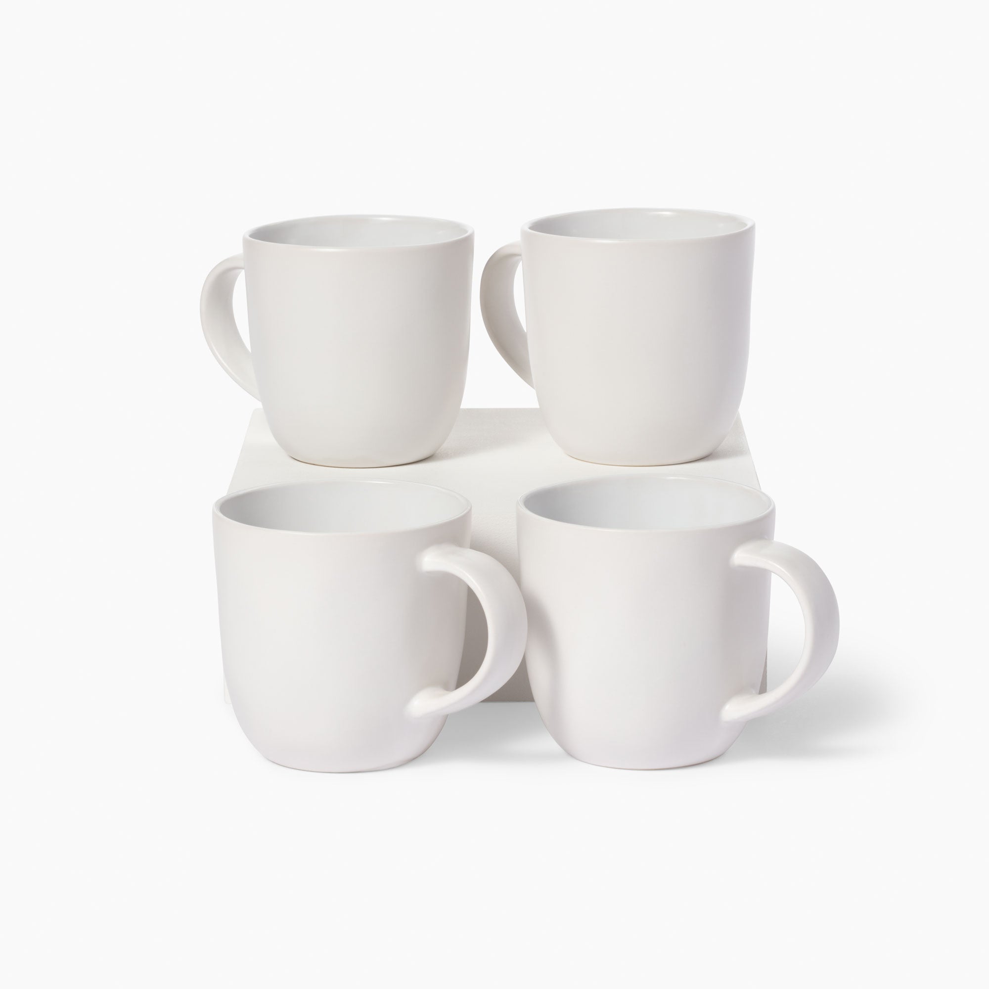 Coupe White Porcelain Mug Set Of 4